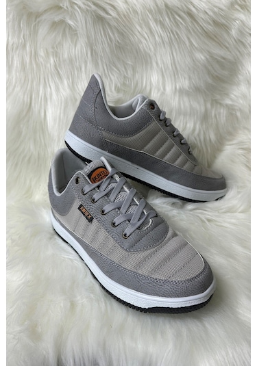 Günlük Erkek Sneaker Bağcıklı Hafif Rahat Fileli Hava Alabilen Yürüyüş Spor Ayakkabısı 014 Buz - Buz