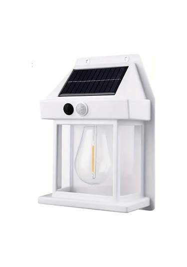 Güneş Enerjili Dış Mekan Işıkları, Alacakaranlıktan Şafağa Güneş Enerjili Duvar Aplik Hareket Sensörü, B Beyaz