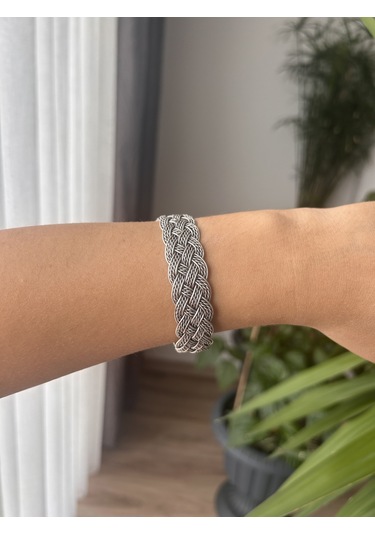 Gümüş Suyu Kaplama Bakır Bileklik Gümüş