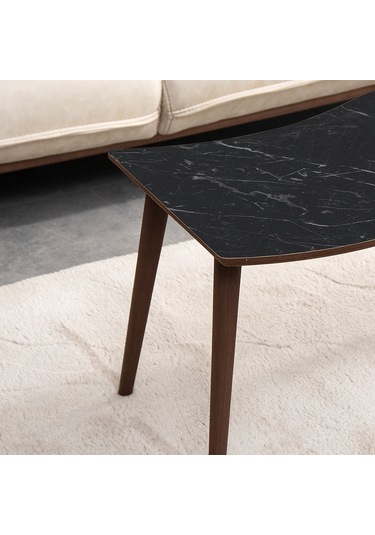 Vovvahome Salsa Mdf Ahşap Orta Sehpa - Siyah Mermer