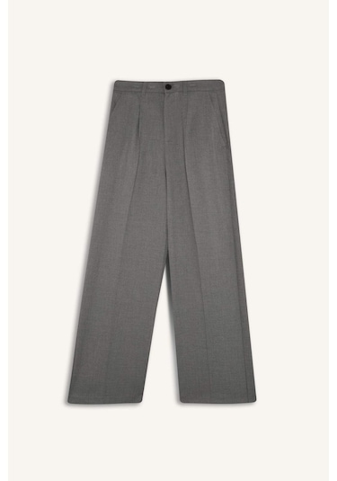 DeFacto Wide Leg Pensli Klasik Palazzo Pantolon Geniş Bol Paça Basic Düz Uzun Boy Yüksek Bel Cepli C2020AX25SPGR210