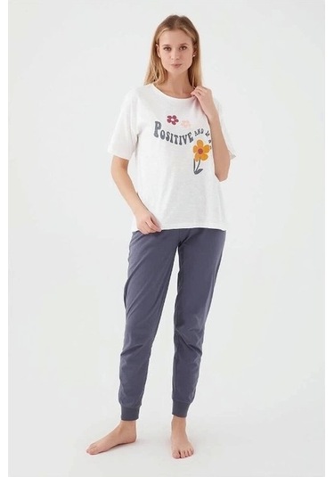 Rolypoly 3067-s Kadın Pijama Takımı Krem