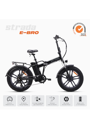 Strada E-bro 20 Jant Elektrikli Bisiklet Gri