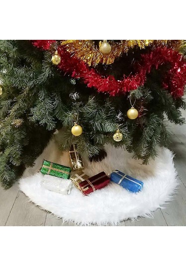 Neşeli Noel Partisi İçin Noel Ağacı Peluş Etek Dekorasyonu Suni Kürk Noel Ağacı Eteği