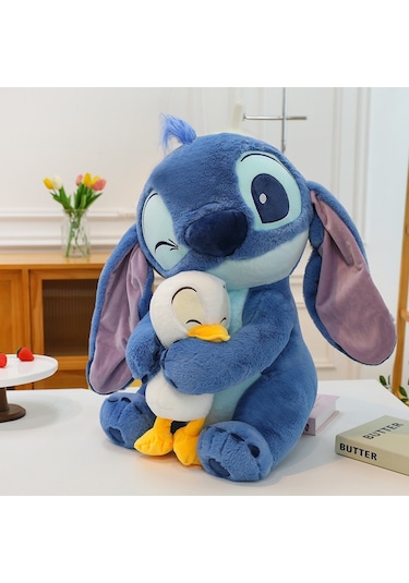 Lyon 30 Cm Sarılabilir Ördek Lilo Ve Stitch Peluş Oyuncak Bebek Mavi