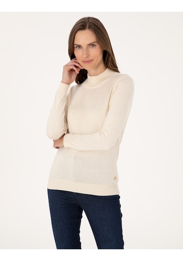Pierre Cardin Kadın Ekru Kazak /triko 50315768-vr019 Ekru