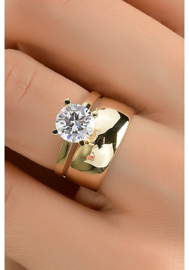 8 Ayar Tektaş Alyans Altın Yüzük