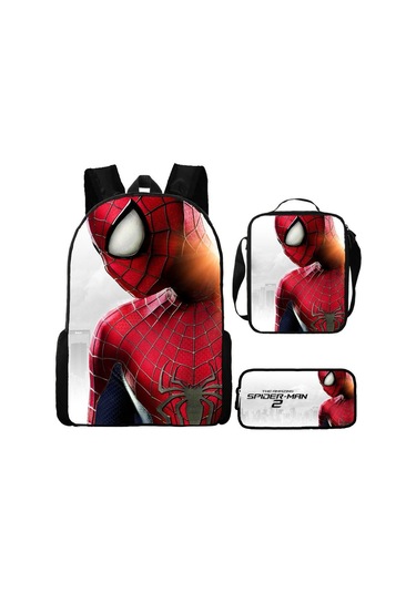 Örümcek Adam Yeni Sırt Çantası Büyük Kapasiteli Öğrenci Kişilik Okul Çantası Üç Parça Seti Stil 23