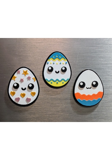 Paskalya Bayramı Temalı Renkli Desenli Yumurta Easter Egg Süsü Buzdolabı Magneti