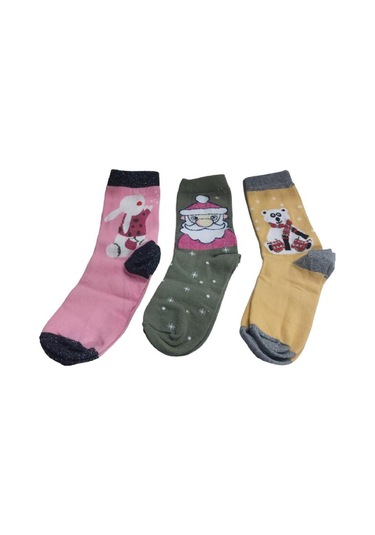 PAMUKLU SOKET YILBAŞI KADIN ÇORABI - ÇOK RENKLİ Çok Renkli