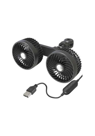 Pazly 360 Derece Dönebilen Usb Araç Arka Koltuk Soğutma Fanı, Hız Ayarlı, Taşınabilir, Siyah