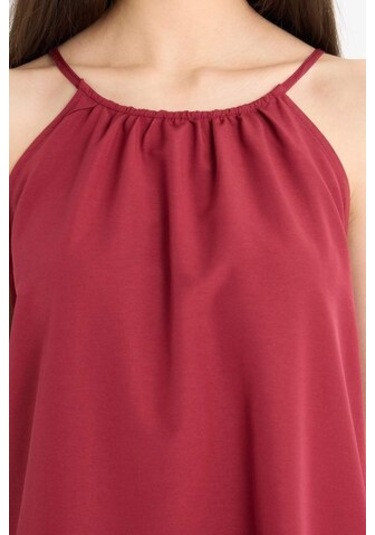 Defacto Yuvarlak Yaka Terry Cotton Mini Plaj Elbisesi-fall İn Love E5102ax25spbr285 Bordo