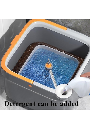 Sones Kare Döndürmeli Paspas Ve Kova 2 Paspas Pedi Ayrı Temiz Ve Kirli Su Seti Gri