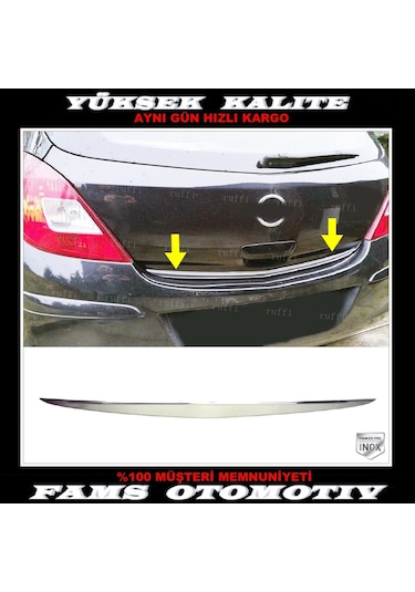 Opel Corsa D Krom Bagaj Alt Çıtası 2007-2014 Arası P.Çelik