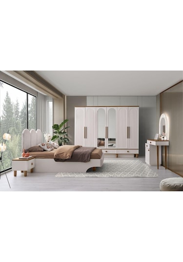 %100 Mdf-aytaşı-bohem Mahlas 6 Kapaklı Aynalı Gardırop %100 Mdf-aytaşı-bohem Mahlas 6 Kapaklı Aynalı Gardırop