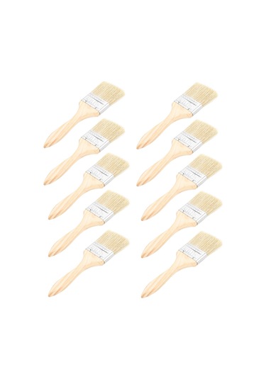 Symbee 10 Adet 2.5 İnç Yapay Yün Fırça, Ahşap Saplı, Boya, Cam Ve Sıvı Uygulamaları İçin, Ergonomik Ve Dayanıklı