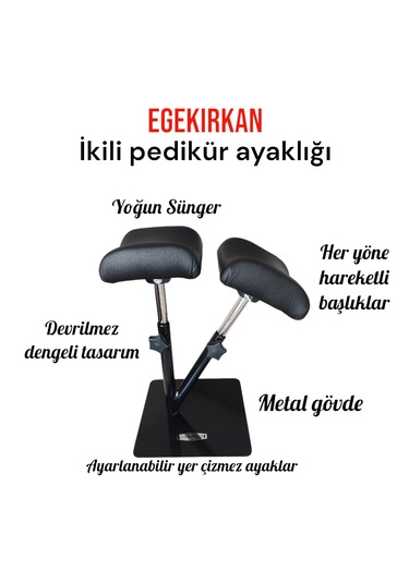 Egekırkan P420-01S Hareketli Başlıklı Kuaför İkili Pedikür Ayaklığı