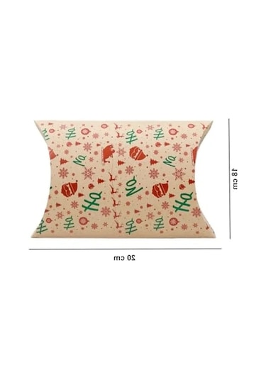 18x20 Cm Yılbaşı Temalı Yastık Hediye Kutusu Seti 2 Adet