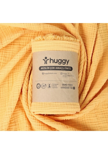 Huggy 4 Katlı %100 Pamuk 100x130 Müslin Bez Müslin Örtü Müslin Yenidoğan Bebek Battaniyesi