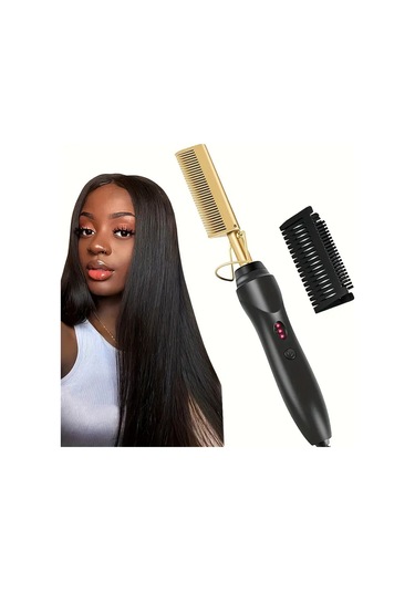 Xurunkeji Saç Düzleştirici Tarak Islak&kuru Saç Düzleştirici Bukle Makinesi Ev Tipi Elektrikli Tarak 3'ü 1 Arada Düz Bukle Tarak Ab Fişi