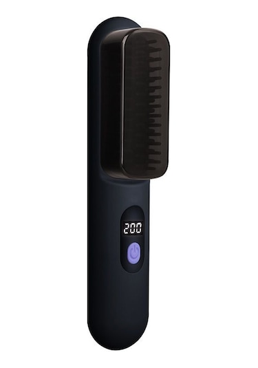 Moveevo Kablosuz Saç Düzleştirici Ev Negatif İyon Saç Düzleştirici Şarj Edilebilir Taşınabilir Seyahat Kuaför Tarağı Siyah