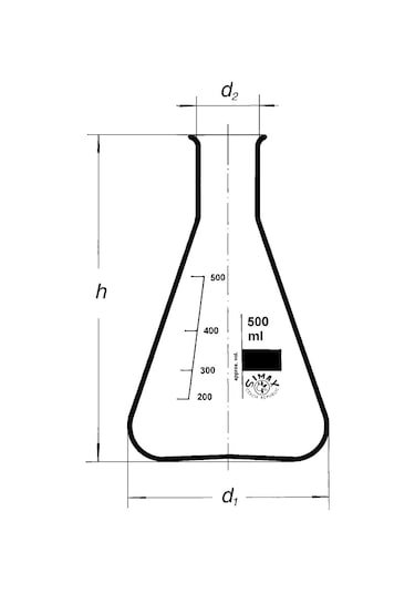 Simax Cam Erlen 250 ML Erlenmeyer Flask Dar Boyunlu
