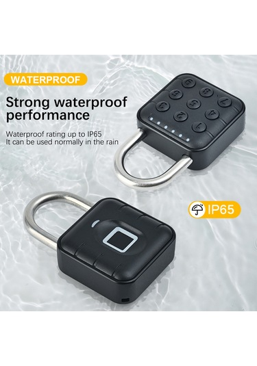 Şifreli Kilit Çok Fonksiyonlu Akıllı Şifre Asma Kilit Siyah