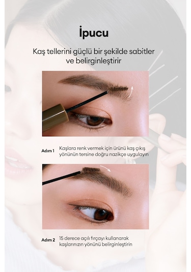 Özel Fırça Tasarımlı, Yoğun Pigmentli Kaş Maskarası Perıpera Speedy Skinny Brow Mascara 05 Peony Ash 05