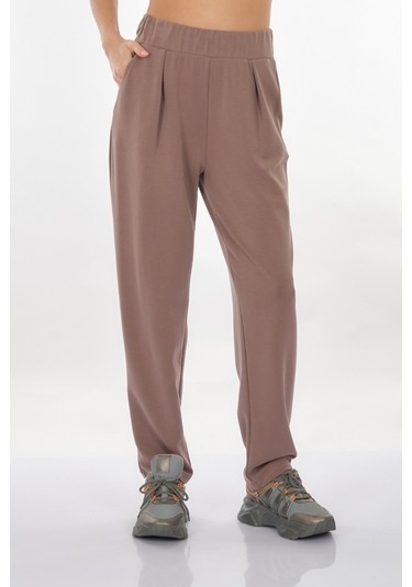 Perspective Lastikli Bel Açık Kahverengi Kadın Pantolon 24790166 001