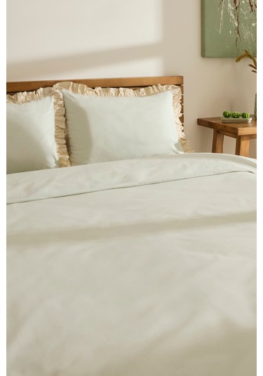 Kaşmir Home Lisa %100 Pamuk Tek Kişilik Nevresim Takımı Offwhite
