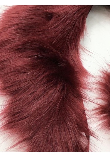 Kürk Yaka / Yaka Kürkü Kollu Takım Bordo Bordo