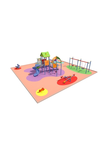 3 Kuleli 2 Kaydıraklı Çocuk Oyun Grubu Enj 03 07-69 Çok Renkli