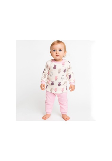 Sebi Bebe Sebi Prime Tavşanlı Pijama Takımı 9301 Pembe