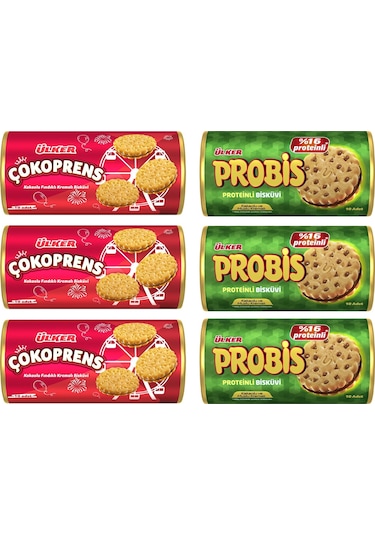 Ülker Çokoprens 10'lu 300 Gr & Probis 10 Lu 280 Gr 6 Lı Karma Paket