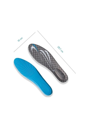 Blue Gel Darbe Emici, Topuk Destekli Masaj Yapan Erkek Spor Ayakkabı Tabanlığı 199-mm