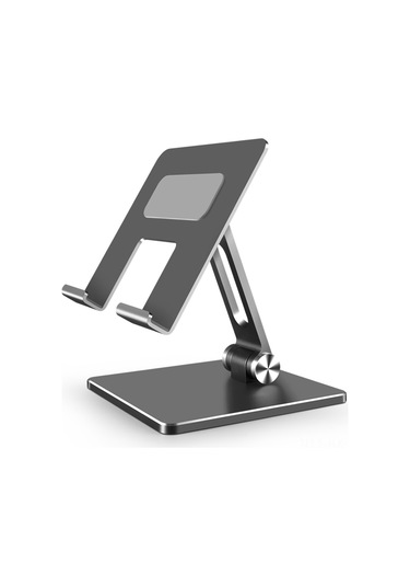 Kangvka Alüminyum Ve Silikon 180 Açı Ayarlı Telefon/tablet Tutucu - Taşınabilir, Katlanabilir Ve Kaymazsız Gri