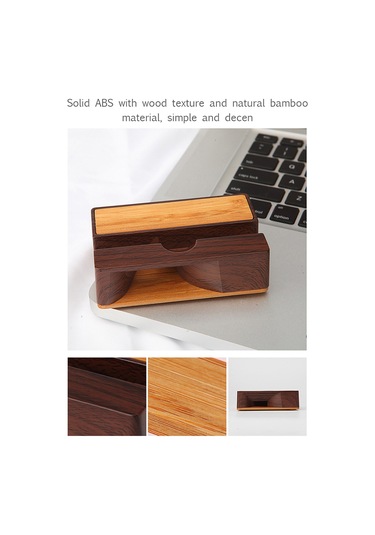 Singree Ahşap Telefon Standı - Ses Yükselticili Masaüstü Telefon Tutucu