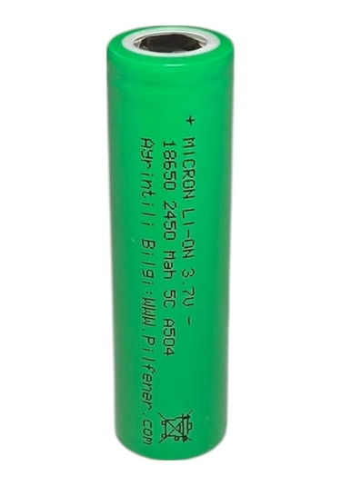 18650 3.7v Volt 2450 Mah 5c Lityum Şarj Edilebilir 10 Adet Pil Batarya