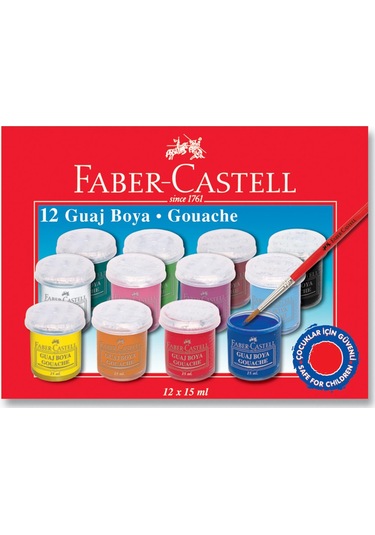 Faber 12 Renk Şişe Guaj Boya 5170160401 Çok Renkli