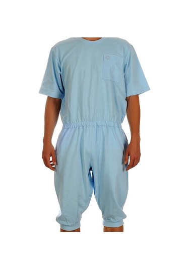 Caretex EH-5 Bacak Fermuarlı Alzheimer Erkek Hasta Tulumu L