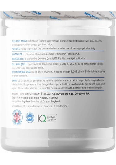 Supplementler Kyowa Glutamine 300 Gr Aromasız Aromasız