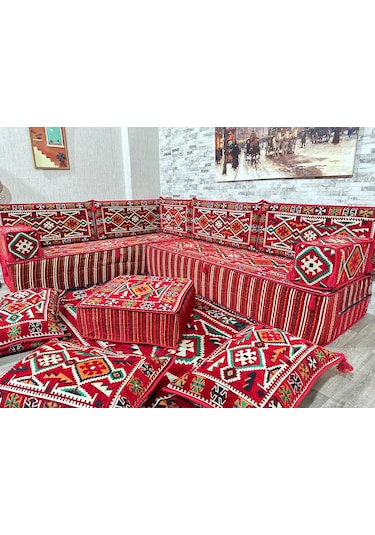 Coton Şark Köşesi 30cm Yüksekliğinde Minder Takımı