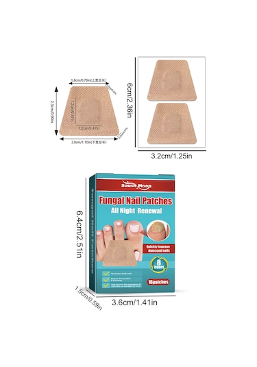 Vkemall South Moon Gece Tırnak Yaması - Mantar, Yumuşak Ve Hasarlı Tırnaklar İçin Onarıcı Bakım 16 Adet