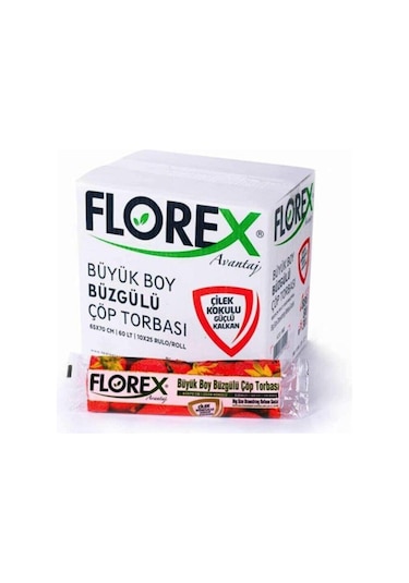 Florex Büzgülü Çilek Kokulu Büyük Boy Çöp Torbası