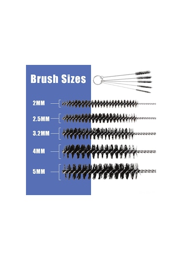 Singree Hava Fırçası Temizleme Seti - Cam Kavanozlu Tutucu, Nikel Boru, Çelik İğne Ve Nylon Fırça 4'lü Aksesuar Paketi