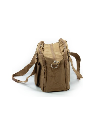 571 Krinkıl/klinkır Su Geçirmez İthal Kumaş Çok Gözlü Anne Okul Postacı El Omuz Çantası Kahve 9-5c Kahverengi