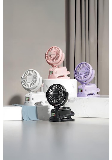 Torima F-14 Pembe Dijital Ekranlı Şarjlı Su Kapasiteli Mini Masa Fan Vantilatör