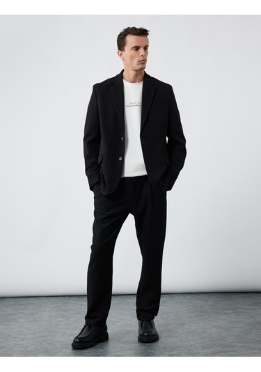 Koton Normal Bel Cep Detaylı Düğmeli Fitilli Chino Pantolon Siyah 6wam40010hk Siyah