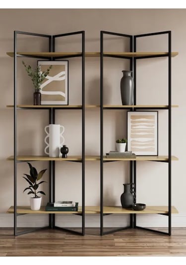 Ahşap Raf Kitaplık Açık Ceviz