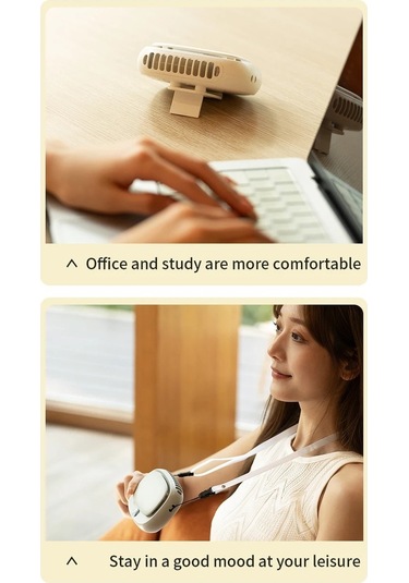 Jialan 1800mah El Mini Fan İşlevli Boyun Asılı Fanlar Ekran İle